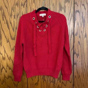 Philosophy Republic Clothing Lace Up Red Sweater XS NWT